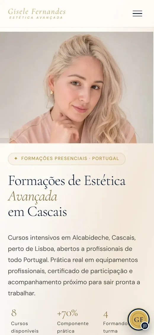 Vista mobile real das Formacoes Gisele Fernandes